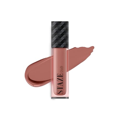 Staze 9to9 Lips Don't Lie Matte + Transferproof Liquid Lipstick |Intense Color Payoff | Lightweight & Comfortable | 12 Hour Long Stay| 12 Nude Spice | 4 ml