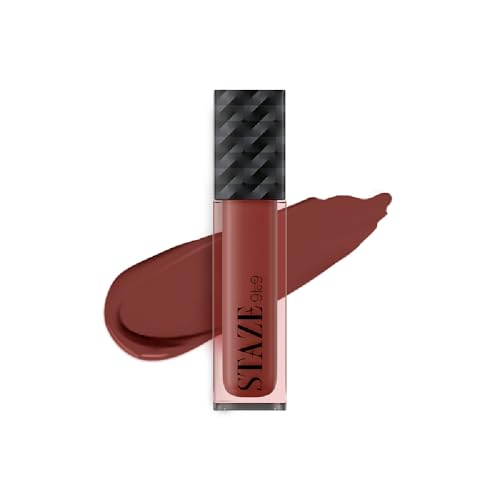 Staze 9to9 Lips Don't Lie Matte + Transferproof Liquid Lipstick |Intense Color Payoff | Lightweight & Comfortable | 12 Hour Long Stay| 05 Cocoa Crush | 4 ml