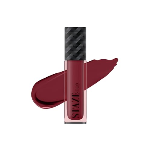 Staze 9to9 Lips Don't Lie Matte + Transferproof Liquid Lipstick |Intense Color Payoff | Lightweight & Comfortable | 12 Hour Long Stay| 03 Wine and Dine | 4 ml
