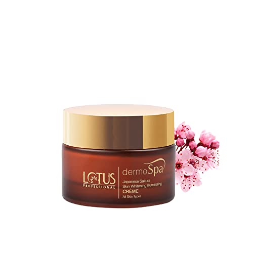 Lotus Professional Dermo Spa Japanese Sakura Skin Whitening and Illuminating Day Cream with SPF20, 50g, white