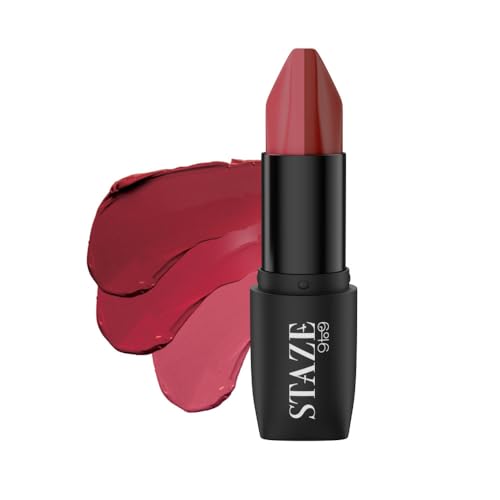Staze 9To9 Love Tri-Angle 3 In 1 Matte Lipstick |3 Unique Shades In 1 | Transfer-Proof | 12 H Longstay | Non Drying Formula With Intense Color Payoff | 01 Brick Pink | 3.8 G