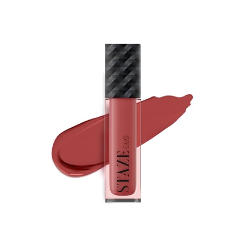 Staze 9to9 Lips Don't Lie Matte + Transferproof Liquid Lipstick |Intense Color Payoff | Lightweight & Comfortable | 12 Hour Long Stay| 09 Candy Crushed | 4 ml