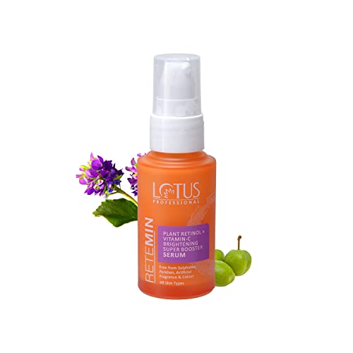 Lotus Professional Retemin Plant Retinol + Vitamin C Brightening Super Booster Serum, Whitening And Anti-Ageing, Acne Spots And Blemishes, 30ml