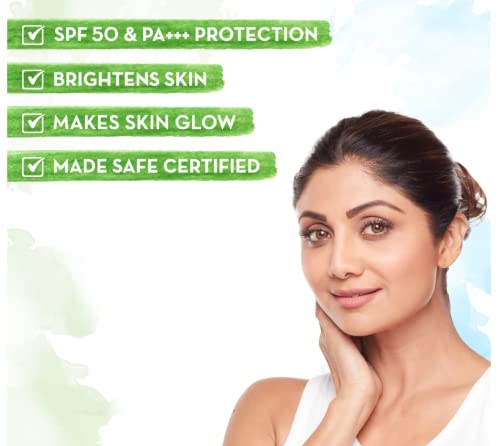 Mamaearth Vitamin C Daily Glow Sunscreen with Vitamin C & Turmeric for Sun Protection & Glow - 50 g | SPF 50 PA++++ | No White Cast | Lightweight & Non-Sticky | Brightens Skin | For All Skin Types