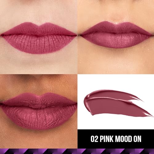 Staze 9to9 Lips Don't Lie Matte + Transferproof Liquid Lipstick |Intense Color Payoff | Lightweight & Comfortable | 12 Hour Long Stay| 02 Pink Mood On | 4 ml