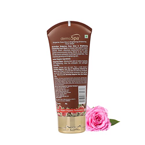 Lotus Professional DermoSpa Bulgarian Rose Glow & Brightening Enhancing Face Wash | Bulgarian Rose | Preservatives free | 80g