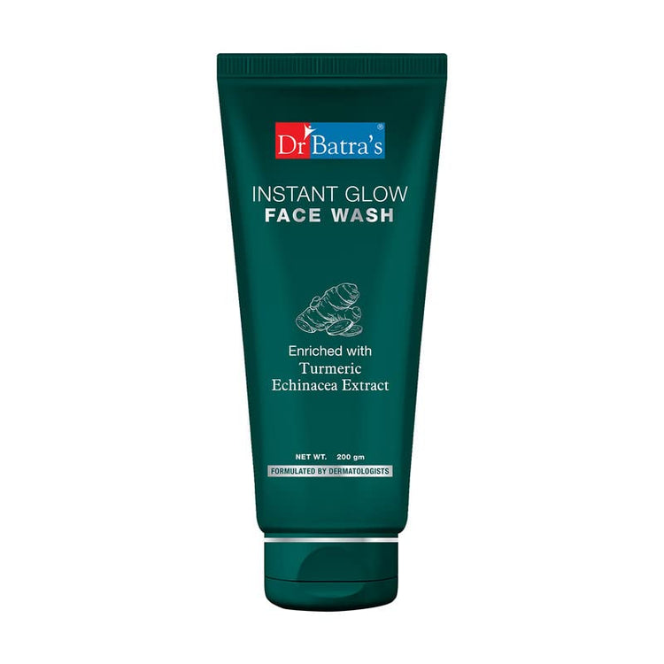 Dr Batra's Instant Glow Face Wash, Enriched with Echinacea & Turmeric, Repairs Skin Damage, Prevents infections, Face Wash for Skin Complexion & Glowing skin, Paraben & Silicone free(100g)