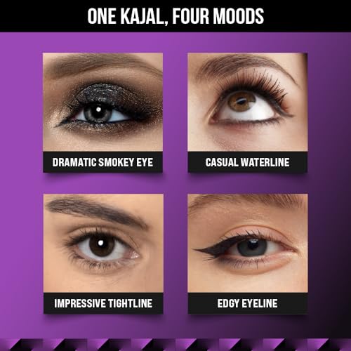 Staze 9To9 All Eyes On You Smudgeproof + Waterproof Pencil Kajal | 24H Long Stay | Ultra-Pigmented Intense Black Matte Finish | 01 Blackest Black | 0.3G