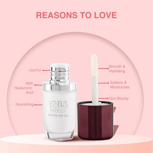 Lotus Make-Up Proedit Tinted Lip Oil Enriched with Hyaluronic Acid | Lip Treatment | Lightweight | Non-Sticky | 6.5ml (Translucent, 6.5ml)