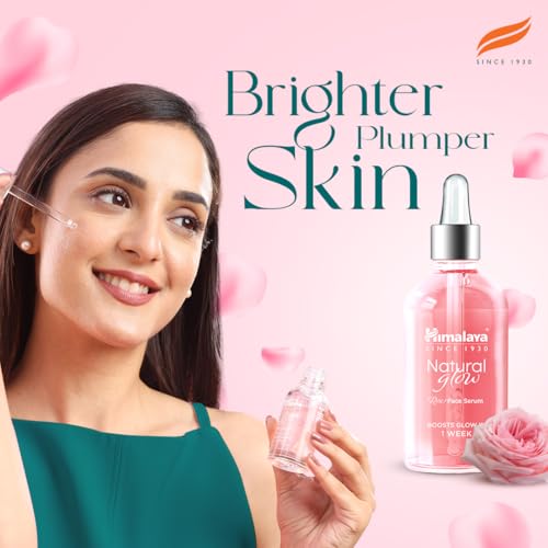 Himalaya Natural Glow Rose Face Serum I 5% Pure Rose Extract & Naturally Derived Hyaluronic Acid | Boosts Skin Glow in 1 Week I 30 ml