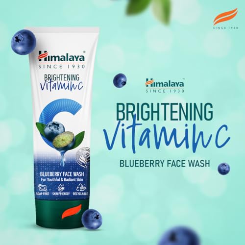 Himalaya Brightening Vitamin C Blueberry Face Wash | Brightening Face Cleanser | Remove Dull Skin | 100ml (Pack of 2)