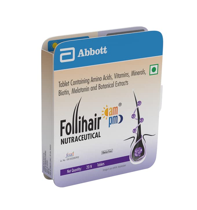 Follihair Ampm 20S Tablet By Abbott | Helps Nourish & Strengthen Hair Follicles | Amino Acids, Vitamins, Minerals & Natural Extracts Tablets,Pack of 1