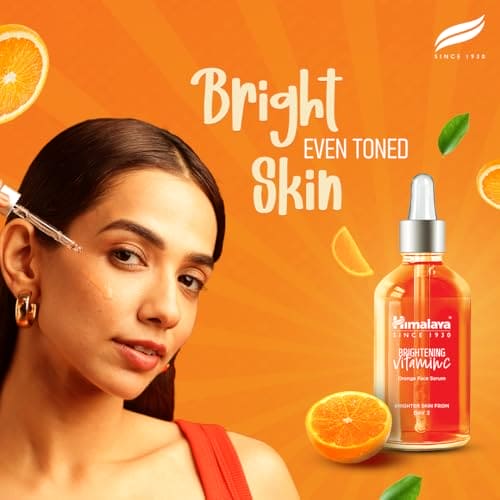 Himalaya Brightening Vitamin C Orange Face Serum | 10X Niacinamide, 5X Vitamin C and Orange | 30ml
