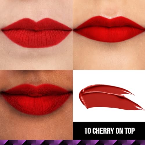 Staze 9to9 Lips Don't Lie Matte + Transferproof Liquid Lipstick |Intense Color Payoff | Lightweight & Comfortable | 12 Hour Long Stay| 10 Cherry on top | 4 ml