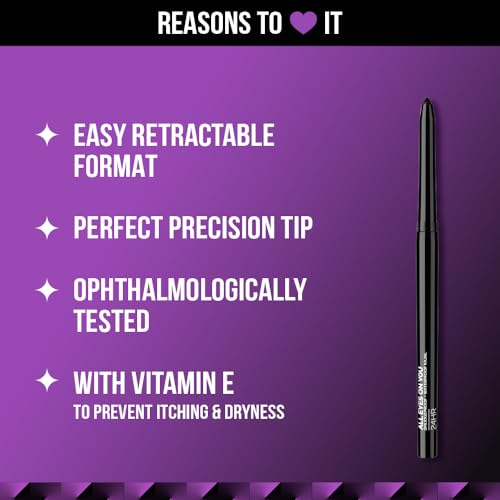 Staze 9To9 All Eyes On You Smudgeproof + Waterproof Pencil Kajal | 24H Long Stay | Ultra-Pigmented Intense Black Matte Finish | 01 Blackest Black | 0.3G