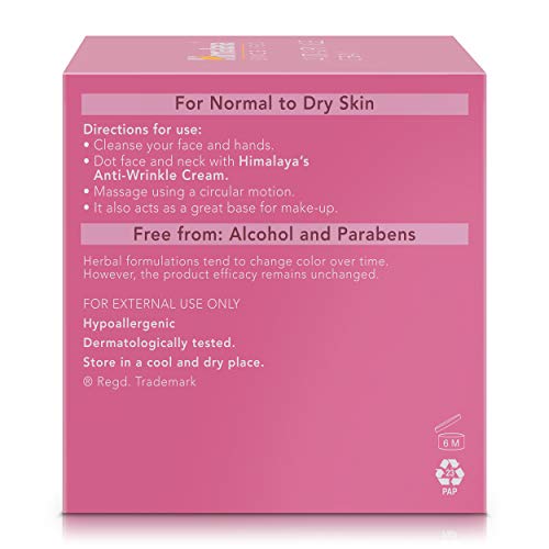 Himalaya Anti-Wrinkle Cream For Men/Women With Aloevera & Grapes | Reduce Wrinkles, Fine Lines & Age Spots | Clinically Tested Aha-Rich Formula | No Alcohol-No Parabens | For Normal To Dry Skin| 50G