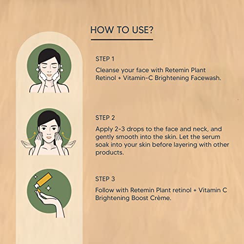 Lotus Professional Retemin Plant Retinol + Vitamin C Brightening Super Booster Serum, Whitening And Anti-Ageing, Acne Spots And Blemishes, 30ml