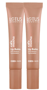 Lotus Herbals Café Mocha Lip Balm with SPF 15 for Dry and Chapped Lips, Moisturises, Softens, and Repairs Skin, Glossy Finish, With Vitamin E, Brown Tint, (Brown,10g),Pack of 2