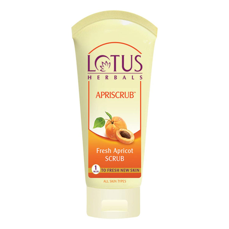 Lotus Herbals Apriscrub Fresh Apricot Scrub | Natural Exfoliating Face Scrub | Chemical Free | For All Skin Types |100G