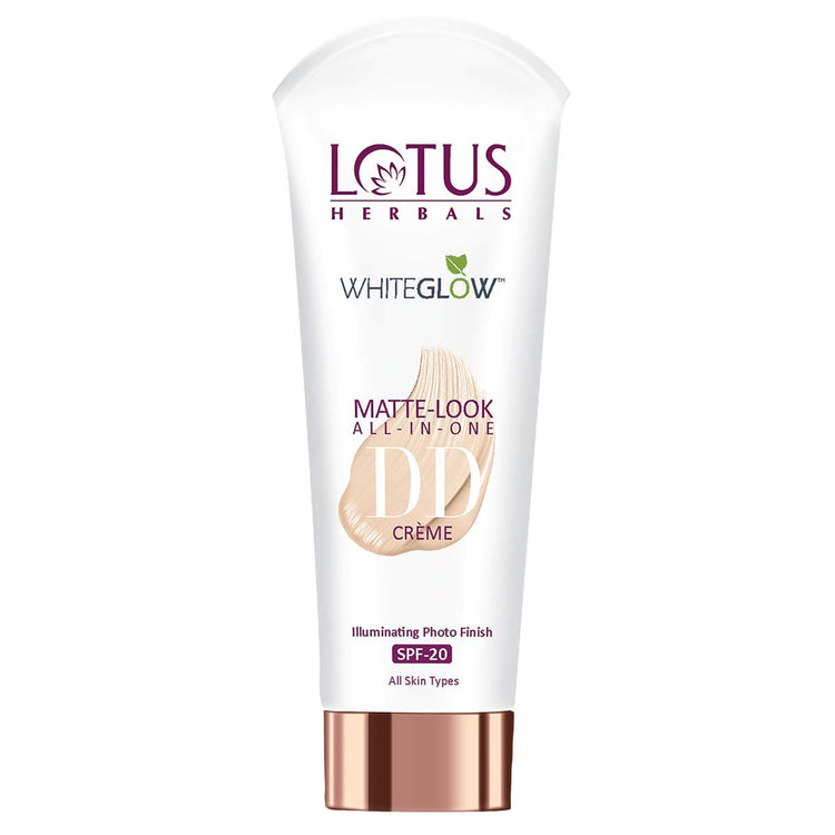 Lotus Herbals Whiteglow Matte Look All In One DD Cream - Natural Beige | SPF 20 | All Skin Types | 50g