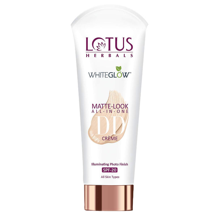 Lotus Herbals Whiteglow Matte Look All In One DD Cream - Natural Beige | SPF 20 | All Skin Types | 30g