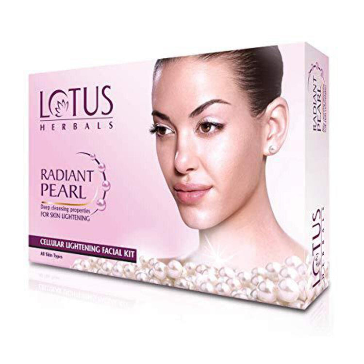 Lotus Herbals Radiant Pearl Cellular 1 Facial Kit | For Deep Cleaning | With Pearl Extracts & Green Tea | 37g