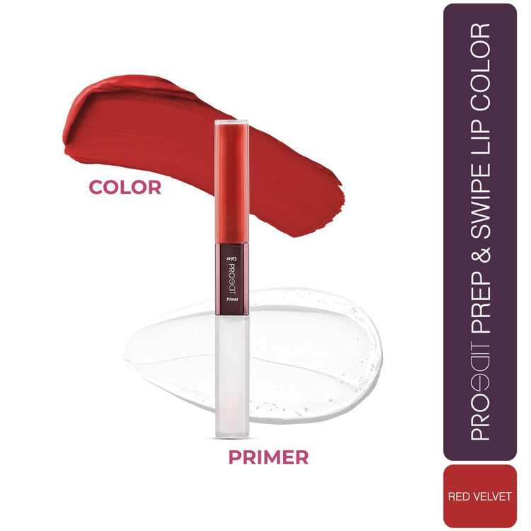 Lotus Make-Up Proedit Prep And Swipe Lip Color | With Lip Primer | Longlasting | Smudgeproof | 6g (PL13 - Red Velvet, 6)