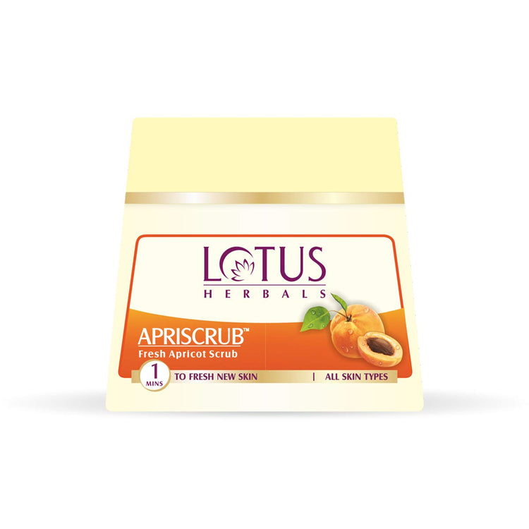 Lotus Herbals Apriscrub Fresh Apricot Scrub | Natural Exfoliating Face Scrub | Chemical Free | For All Skin Types | 300G