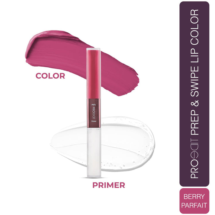 Lotus Make-Up Proedit Prep And Swipe Lip Color | With Lip Primer | Longlasting | Smudgeproof | 6g (PL12 - Berry Parfait, 6)