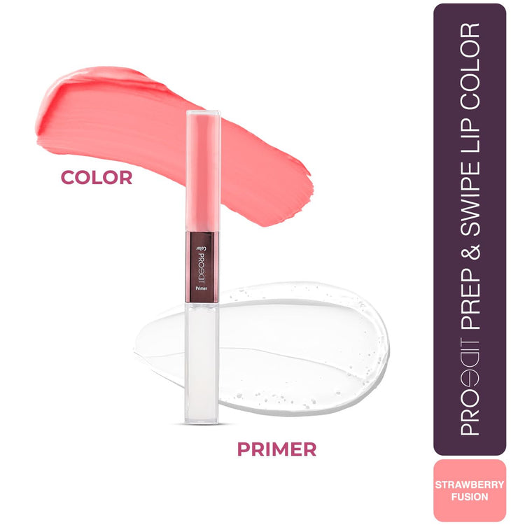 Lotus Make-Up Proedit Prep And Swipe Lip Color | With Lip Primer | Longlasting | Smudgeproof | 6g (PL06 - Stwaberry Fusion, 6)