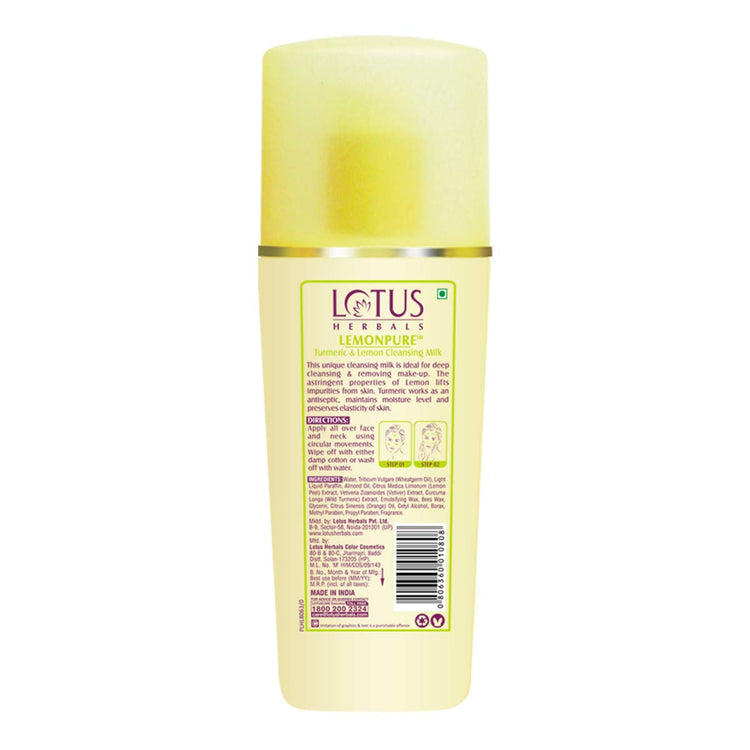 Lotus Herbals Lemonpure Turmeric And Lemon Cleansing Milk, 80ml