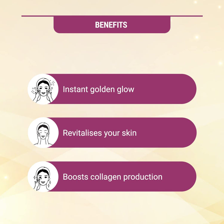 Lotus Radiant Gold Facial Kit for instant glow with 24K Pure Gold & Papaya ,4 easy steps 37g (4 use)