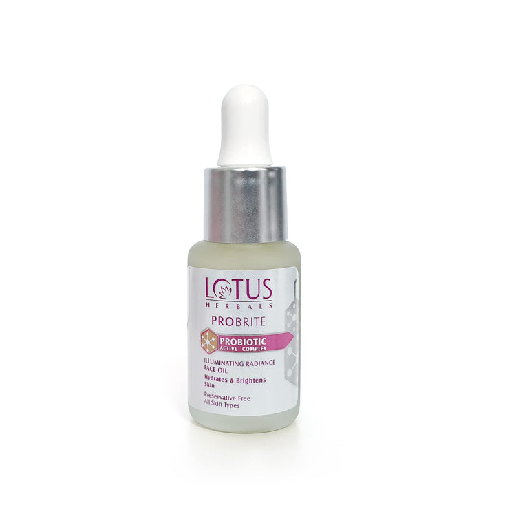 Lotus Herbals Probrite Illuminating Radiance Face Oil | For Hydration of Dull & Dry Skin | Probiotic | 15ml (50001828)
