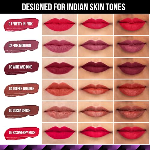 Staze 9to9 Lips Don't Lie Matte + Transferproof Liquid Lipstick |Intense Color Payoff | Lightweight & Comfortable | 12 Hour Long Stay| 07 Bed of Roses | 4 ml