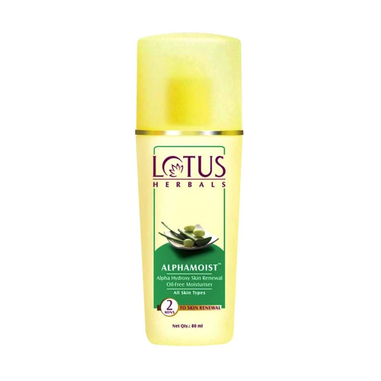 Lotus Herbals Alphamoist Alpha Hydroxy Skin Renewal Oil-free Moisturiser | For All Skin Types | 170ml