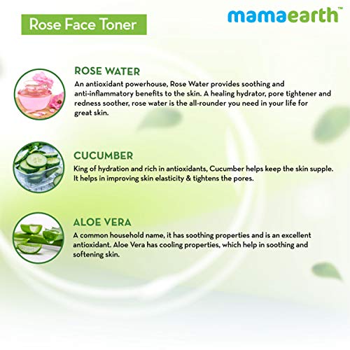 Mamaearth Rose Water Face liquid Toner with Witch Hazel & Rose Water for Pore Tightening - 200ml