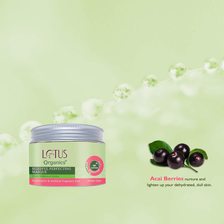 Lotus Organics+ Blissful Perfecting Face Mask | Skin Nourishment & Deep Hydration | All Skin Types | 50g
