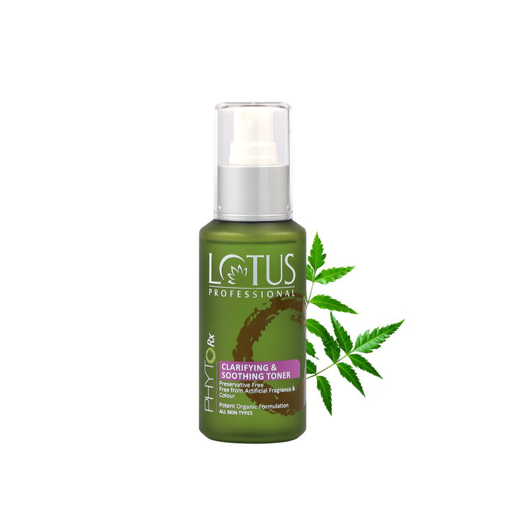 Lotus Professional PhytoRx Clarifying & Soothing Daily Toner |Neem & Vitamin C Oil Control & Anti Acne Toner | Pore Tightening & Skin Brightening | Hydrating & Alcohol-Free | For Women and Men| 100ml