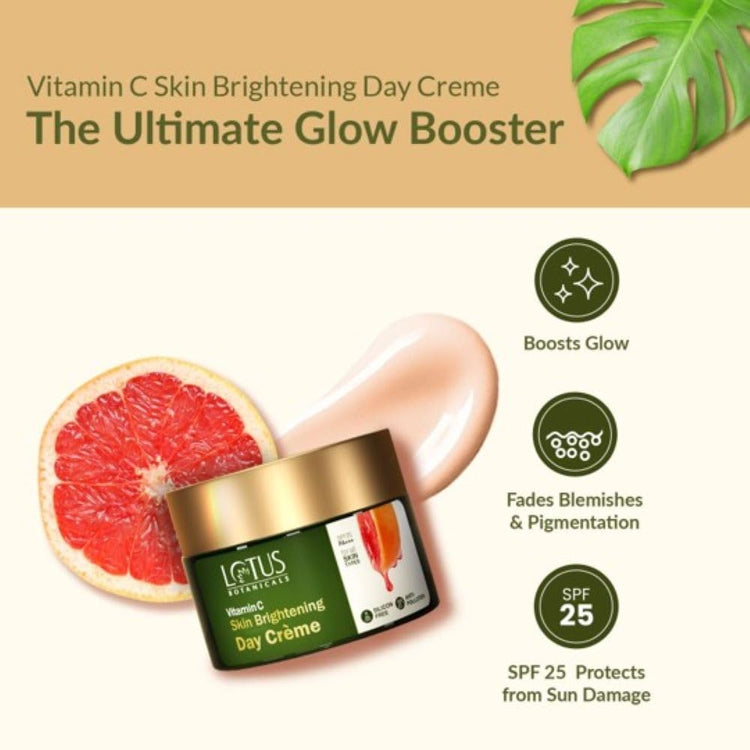 Lotus Botanicals Vitamin C Illuminating Radiance Combo. (2 Items in the set)-Day Creme -50g, Night Creme-50g