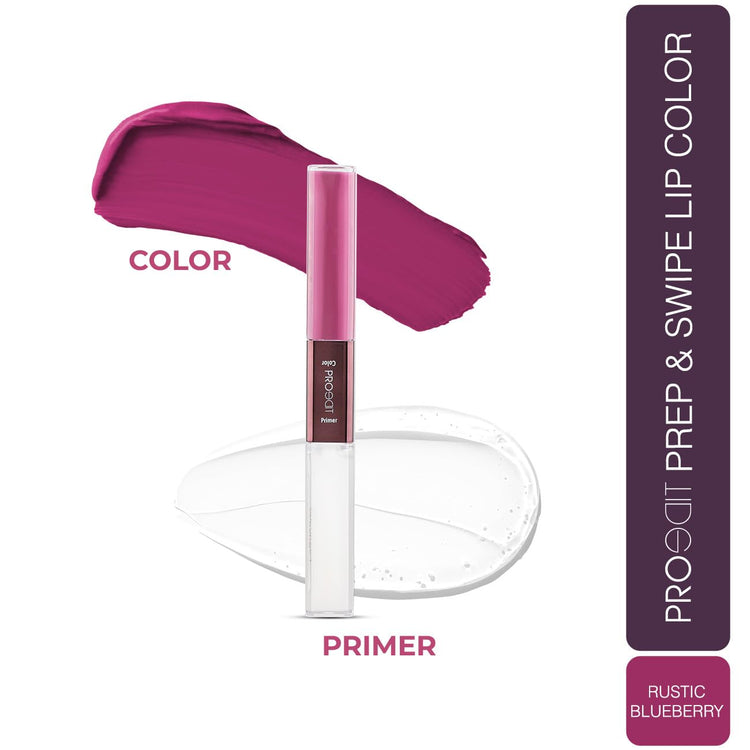 LOTUS MAKE-UP Proedit Prep And Swipe Lip Color | With Lip Primer | Longlasting | Smudgeproof | 6g (PL10 - Rustic Blueberry, 6) ,Matte Finish