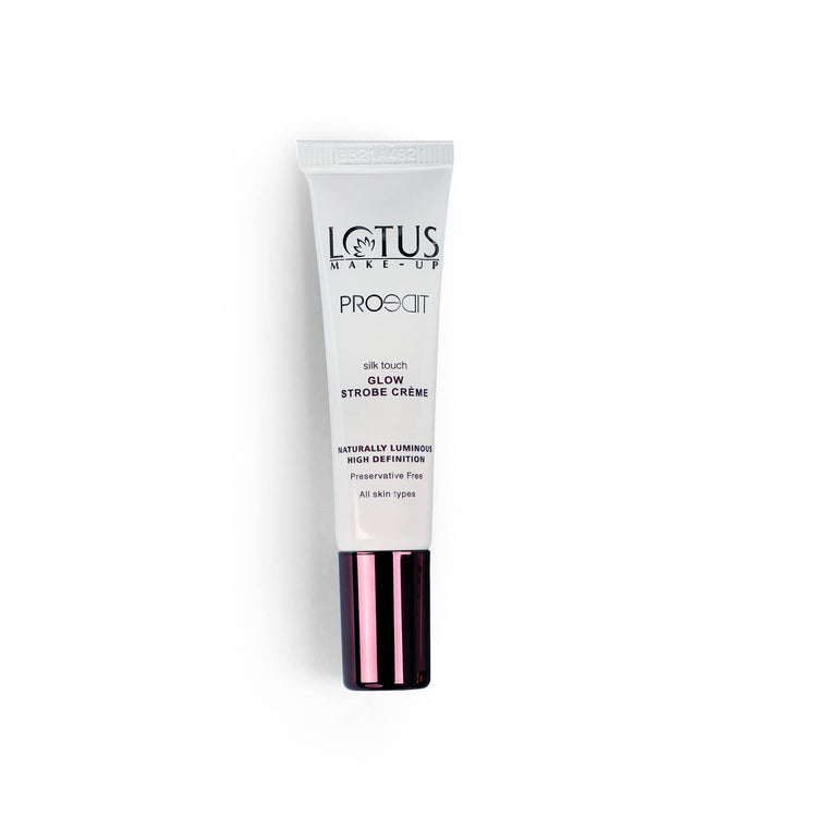 Lotus Makeup Proedit Silk Touch Glow Strobe Moisturizer Cream - Gold | Japanese Sakura, White Mulberry, Vitamin E | Dewy finish | 20g, Golden