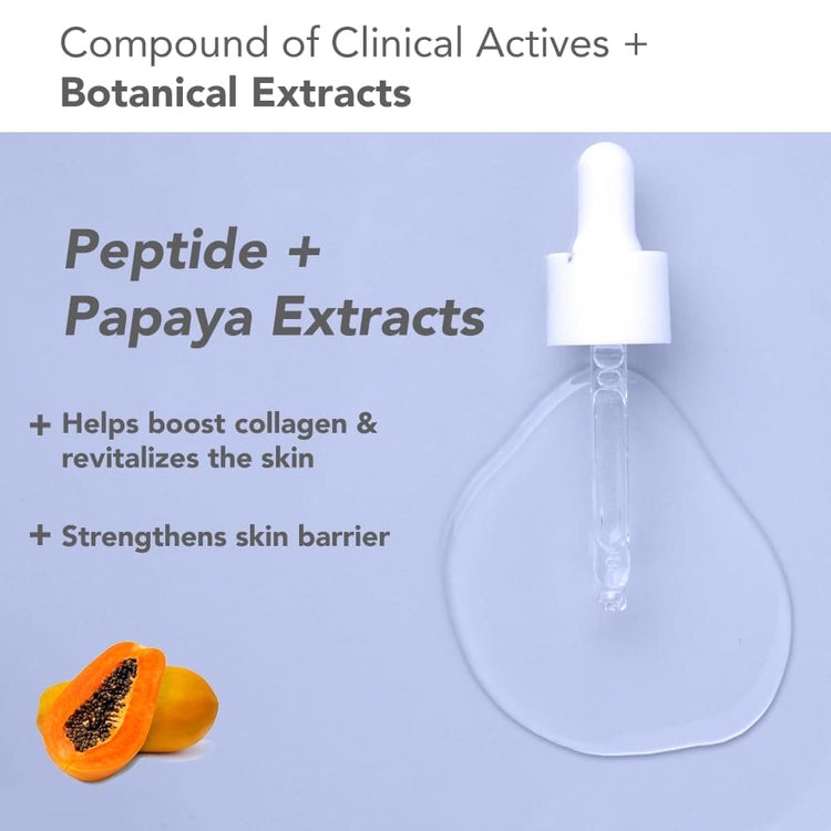 Lotus DermaBotanics Peptide + Papaya Extract Deep Hydra Serum | Diminishes Fine Lines | Boosts Collagen | Made with Dermatologists | Non-irritating | pH 5.5 | Normal to Combination Skin | 28ml