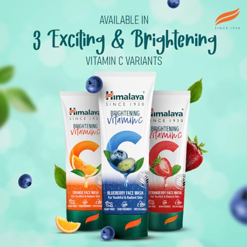 Himalaya Brightening Vitamin C Blueberry Face Wash | Brightening Face Cleanser | Remove Dull Skin | 100ml (Pack of 2)