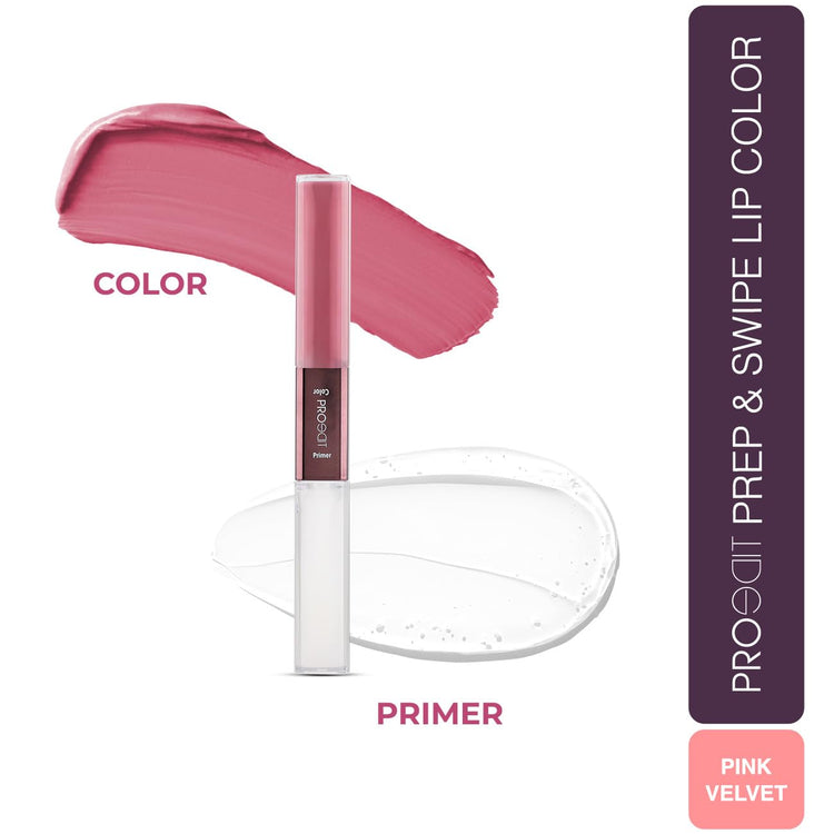 Lotus Make-Up Proedit Prep And Swipe Lip Color | With Lip Primer | Longlasting | Smudgeproof | 6g (PL08 - Pink Velvet, 6)