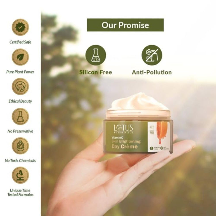 Lotus Botanicals Vitamin C Illuminating Radiance Combo. (2 Items in the set)-Day Creme -50g, Night Creme-50g
