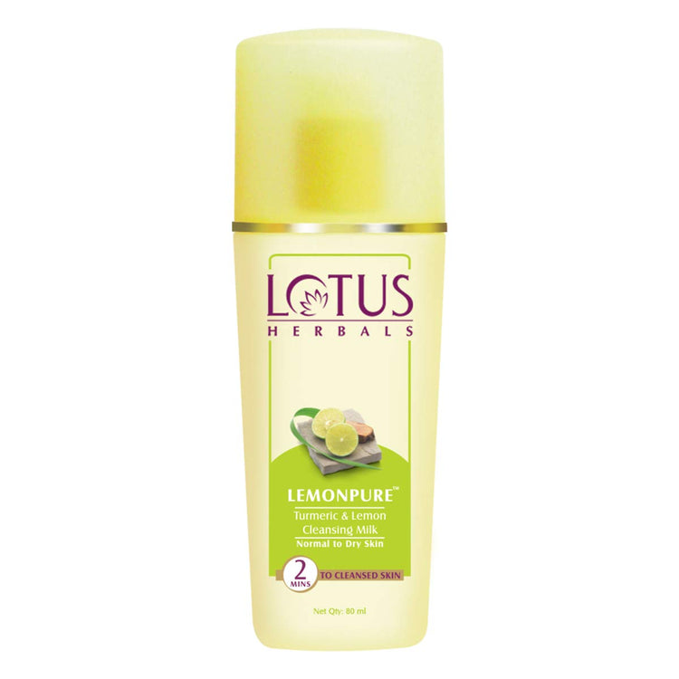 Lotus Herbals Lemonpure Turmeric And Lemon Cleansing Milk, 80ml