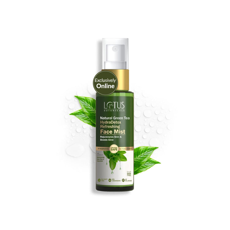 Lotus Botanicals Natural Green Tea HydraDetox Refreshing Face Mist | Rejuvenates & Refreshes Skin | Boosts Glow | Tightens Pores | Reduces Skin Inflammation | Prevents Acne and Pimples | Preservative Free | For All Skin Types | 30g