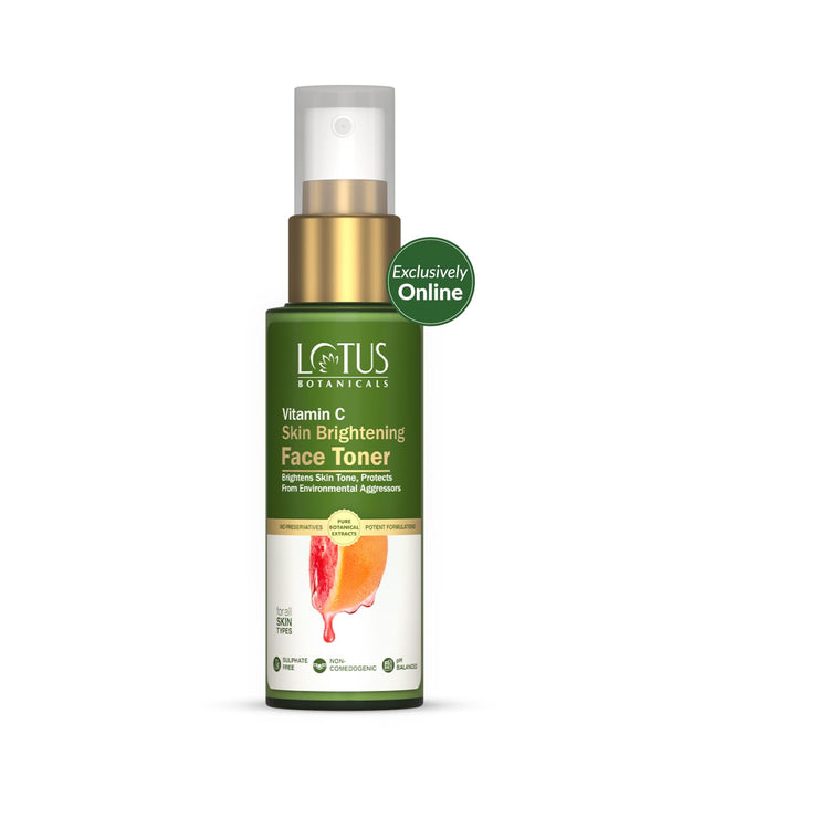 Lotus Botanicals Vitamin C Skin Brightening Face Face Toner 50ml | Brightens Skin Tone Protects from Environmental Aggressors