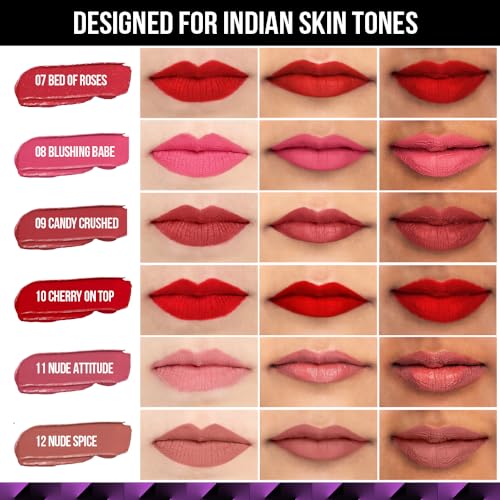 Staze 9to9 Lips Don't Lie Matte + Transferproof Liquid Lipstick |Intense Color Payoff | Lightweight & Comfortable | 12 Hour Long Stay| 07 Bed of Roses | 4 ml