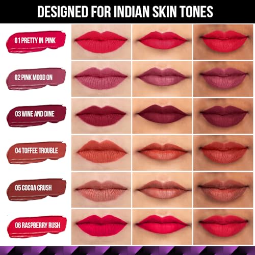 Staze 9to9 Lips Don't Lie Matte + Transferproof Liquid Lipstick |Intense Color Payoff | Lightweight & Comfortable | 12 Hour Long Stay| 10 Cherry on top | 4 ml